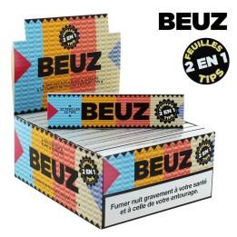 PACK Feuilles SLIM BEUZ Blanc + TIPS x 24 carnets