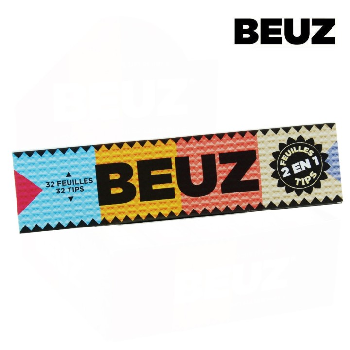 PACK Feuilles SLIM BEUZ Blanc + TIPS x 24 carnets