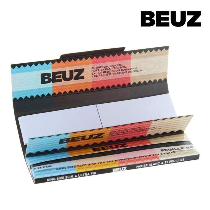 PACK Feuilles SLIM BEUZ Blanc + TIPS x 24 carnets