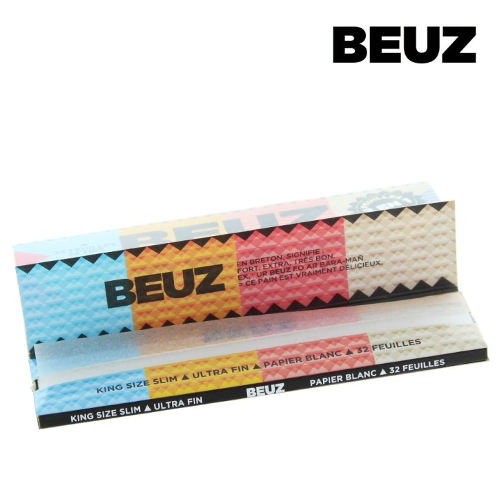 PACK Feuilles SLIM BEUZ Blanc + TIPS x 24 carnets