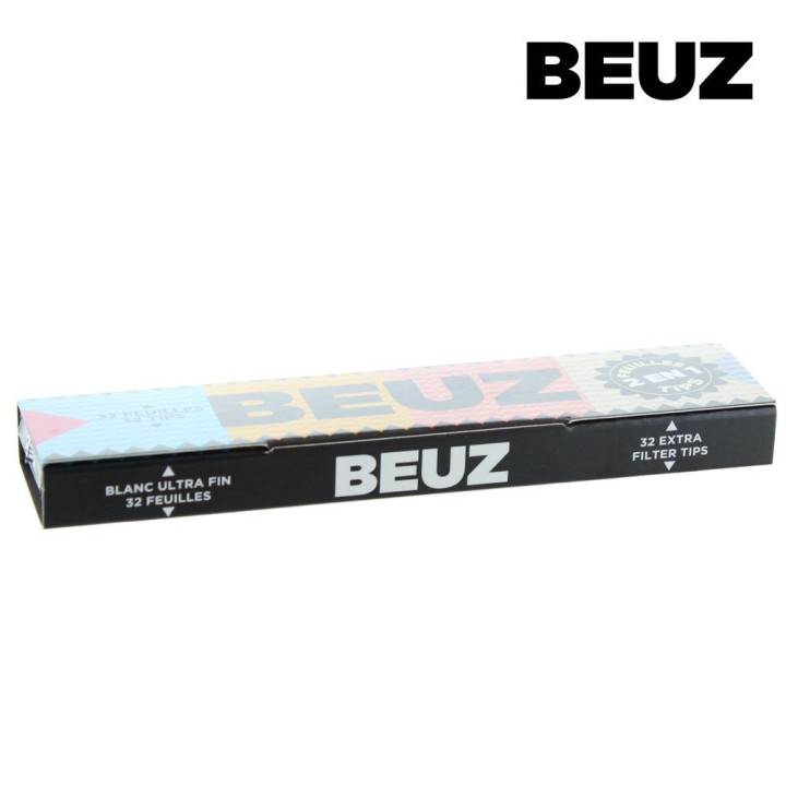 PACK Feuilles SLIM BEUZ Blanc + TIPS x 24 carnets