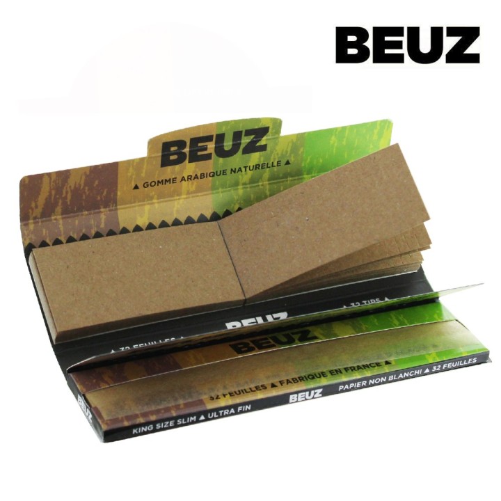 PACK Feuilles SLIM BEUZ Brown + TIPS x 24 carnets
