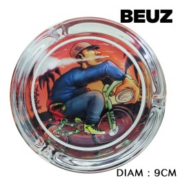 Cendrier BEUZ en verre "Vélo"