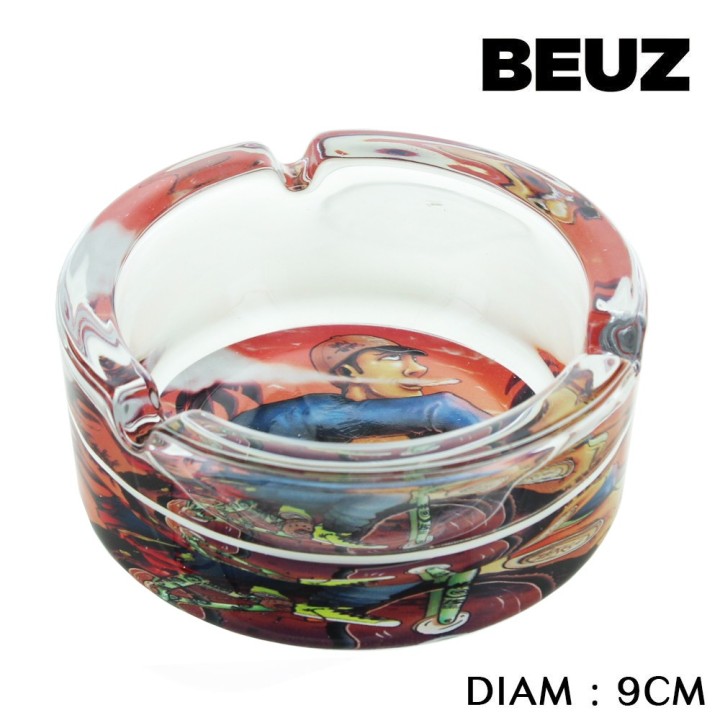 Cendrier BEUZ en verre "Vélo"